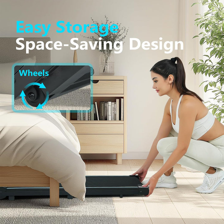 Ksports Under Desk Walking Pad with Wheels and Remote, 2.5 HP (Open Box)