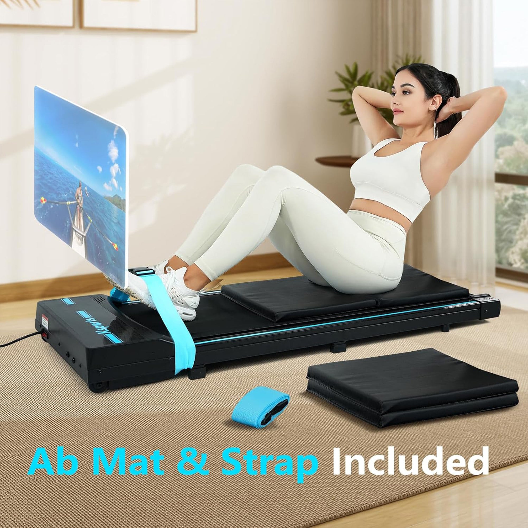 Ksports Under Desk Walking Pad Classic Treadmill with Wheels and Remote, (Used)