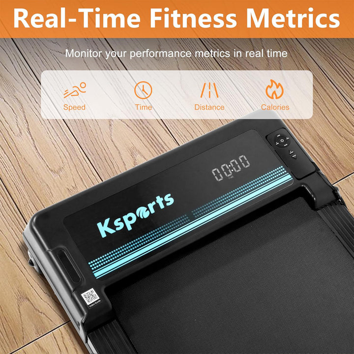 Ksports Under Desk Walking Pad Treadmill w/Auto Incline&Wheels, 2.5 HP(Open Box)