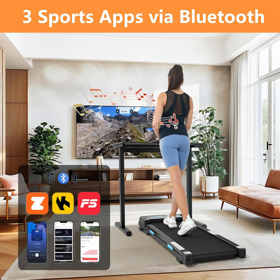 Ksports Under Desk Walking Pad Treadmill w/Auto Incline&Wheels, 2.5 HP(Open Box)
