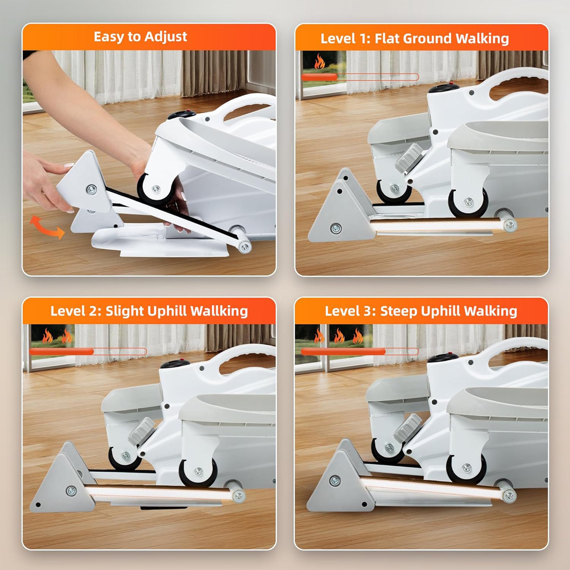 Ksports Mini Elliptical Machine w/3-Level Incline and LED Display, White (Used) - VMInnovations