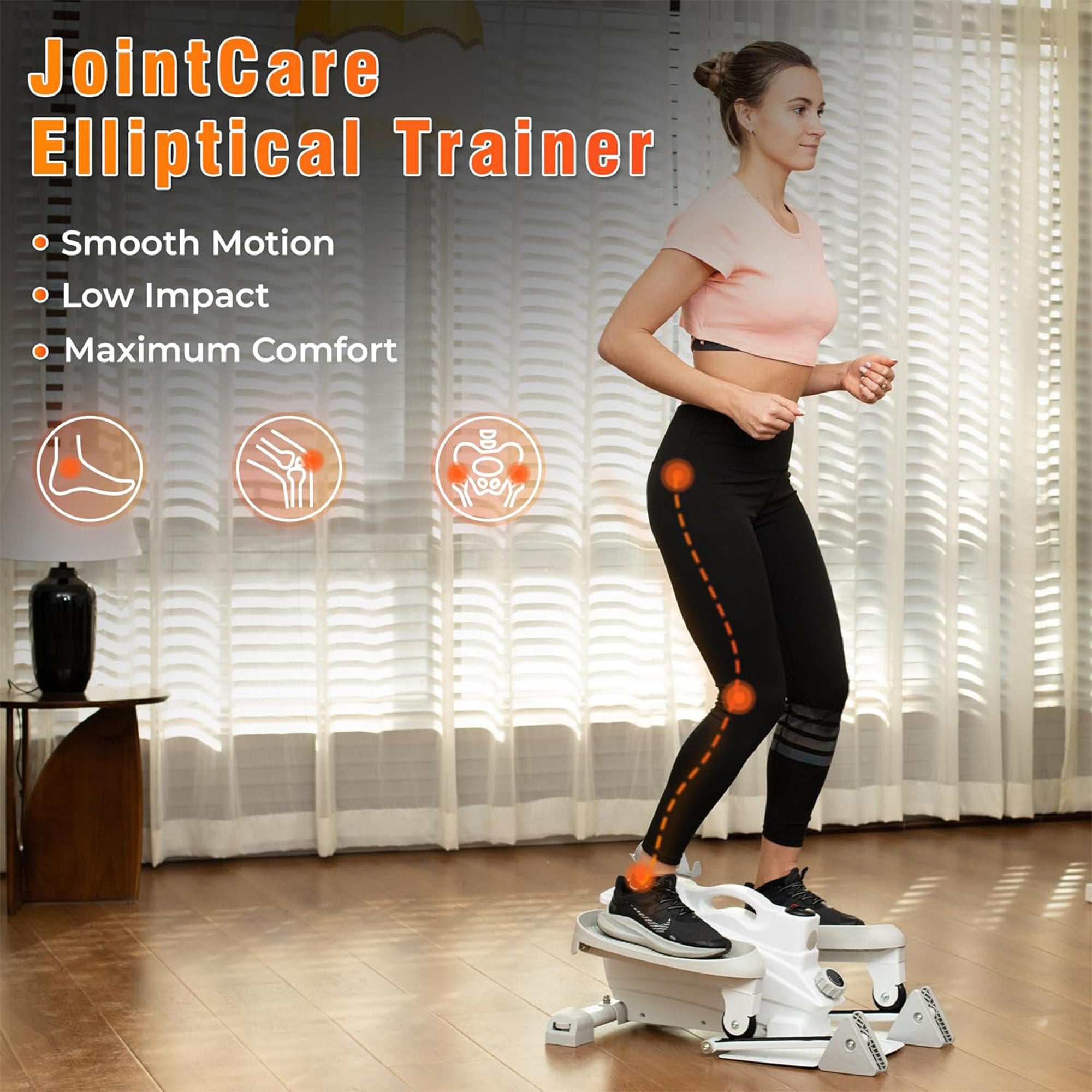 Ksports Mini Elliptical Machine w/3-Level Incline and LED Display, White (Used) - VMInnovations
