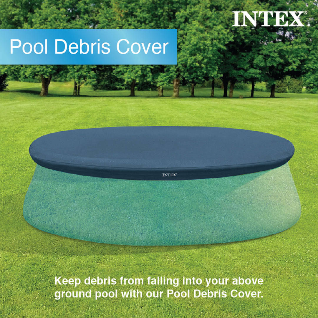 Intex 8 Foot Easy Set Cover for Above Ground Swimming Pool Vinyl Round (2 Pack)