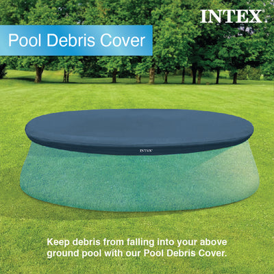 Intex 8' Easy Set Above Ground Swimming Pool Debris Vinyl Round Cover Tarp(Used)