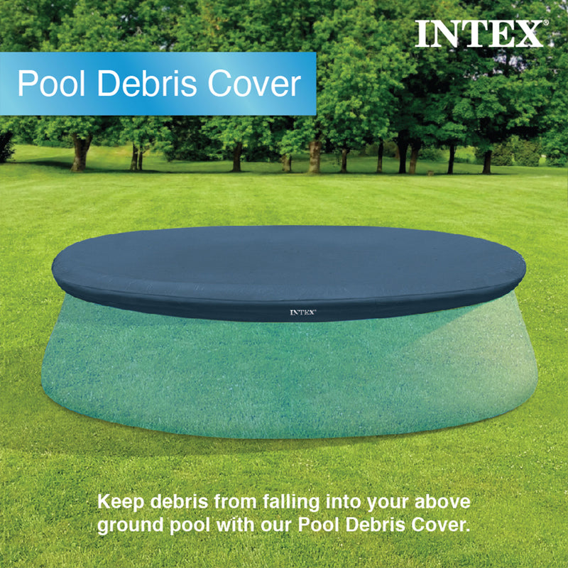 Intex 8 Foot Easy Set Cover for Above Ground Swimming Pool Vinyl Round (2 Pack)