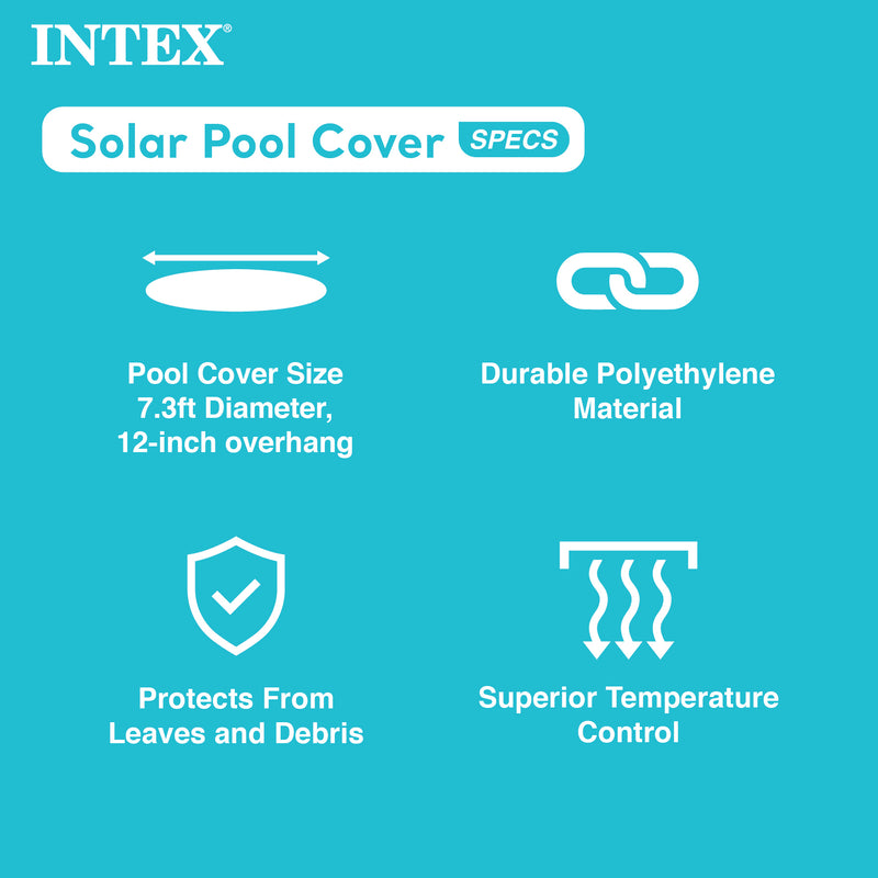 Intex Swim Center Round Inflatable Outdoor Swimming Lounge Pool with Pool Cover