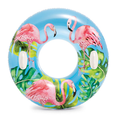 Intex Groovy Color Inflatable Tropical Flower Transparent Tube Raft (Used)