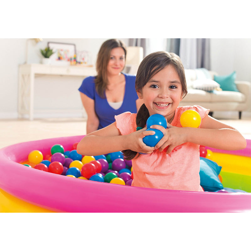 Intex 100 Pack Small Plastic Multi-Colored Fun Ballz For A Ball Pit (3 Pack)