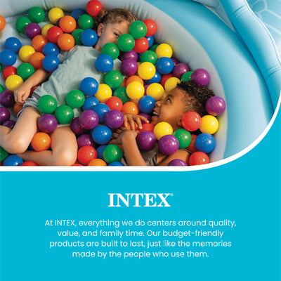 Intex Small Plastic Multi-Colored Fun Ballz for Ball Pit Bounce House, 100 Pack