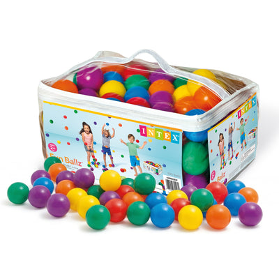 Intex Small Plastic Multi-Colored Fun Ballz for Ball Pit Bounce House, 100 Pack