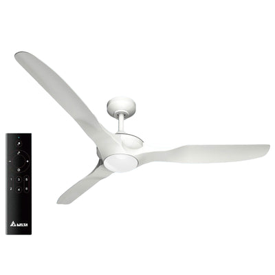 Delta Breez 52" Ceiling Fan with LED, Remote, Indoor/Outdoor, Benicia, White - VMInnovations