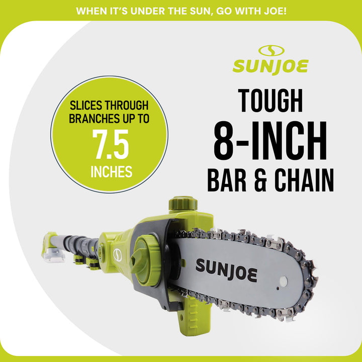 Sun Joe 24V Pole Chainsaw Electric Telescope Tree Trimmer, 24V-PS8-LTE (Used)
