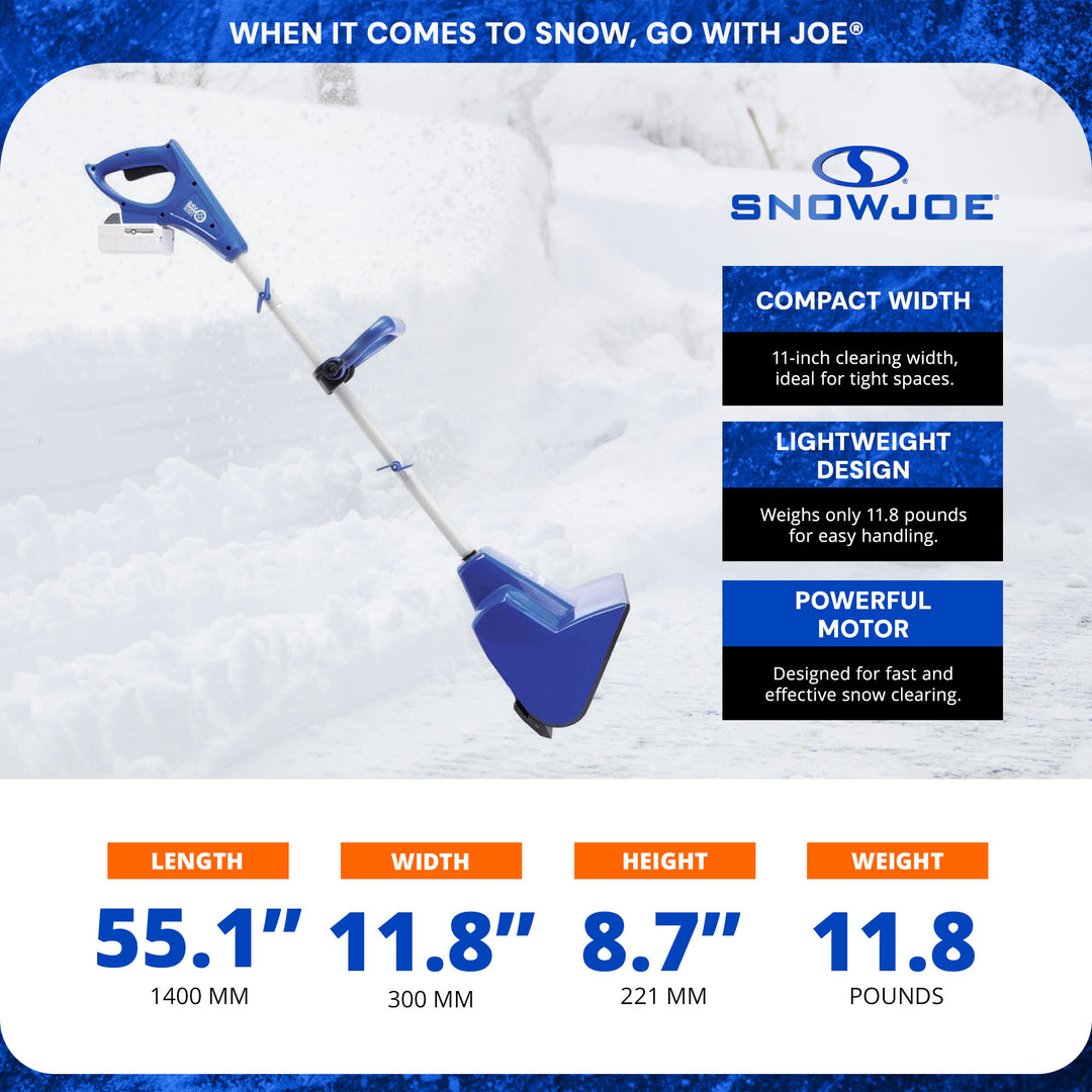 Snow Joe 24 Volt Snow Shovel Kit for Driveway Snow Removal, Blue (Open Box)