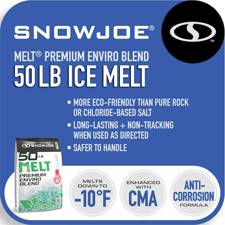 Snow Joe Enviro Blend Ice Snow Melt, Safer for Concrete and Plants, 50 Pound Bag