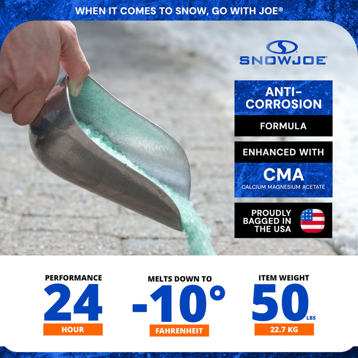 Snow Joe 20Pk Ice Melt Pellets Deicer and Snow Removal for Driveway, 50lb, Green