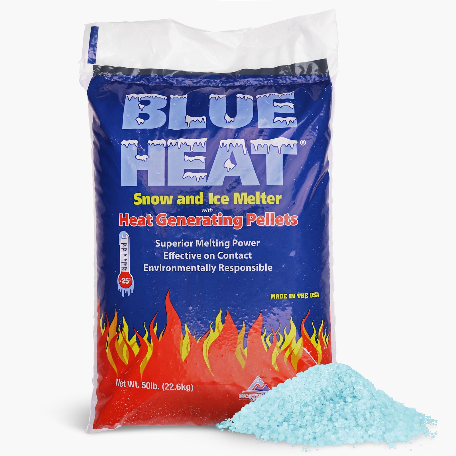 Blue Heat 2 Pack Ice Melt Pellets Deicer and Snow Removal for Driveway, 50 Lbs - VMInnovations