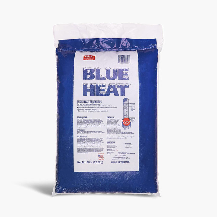 Blue Heat Ice Melt Pellets Deicer and for Snow Removal for Driveway, 50 Pounds