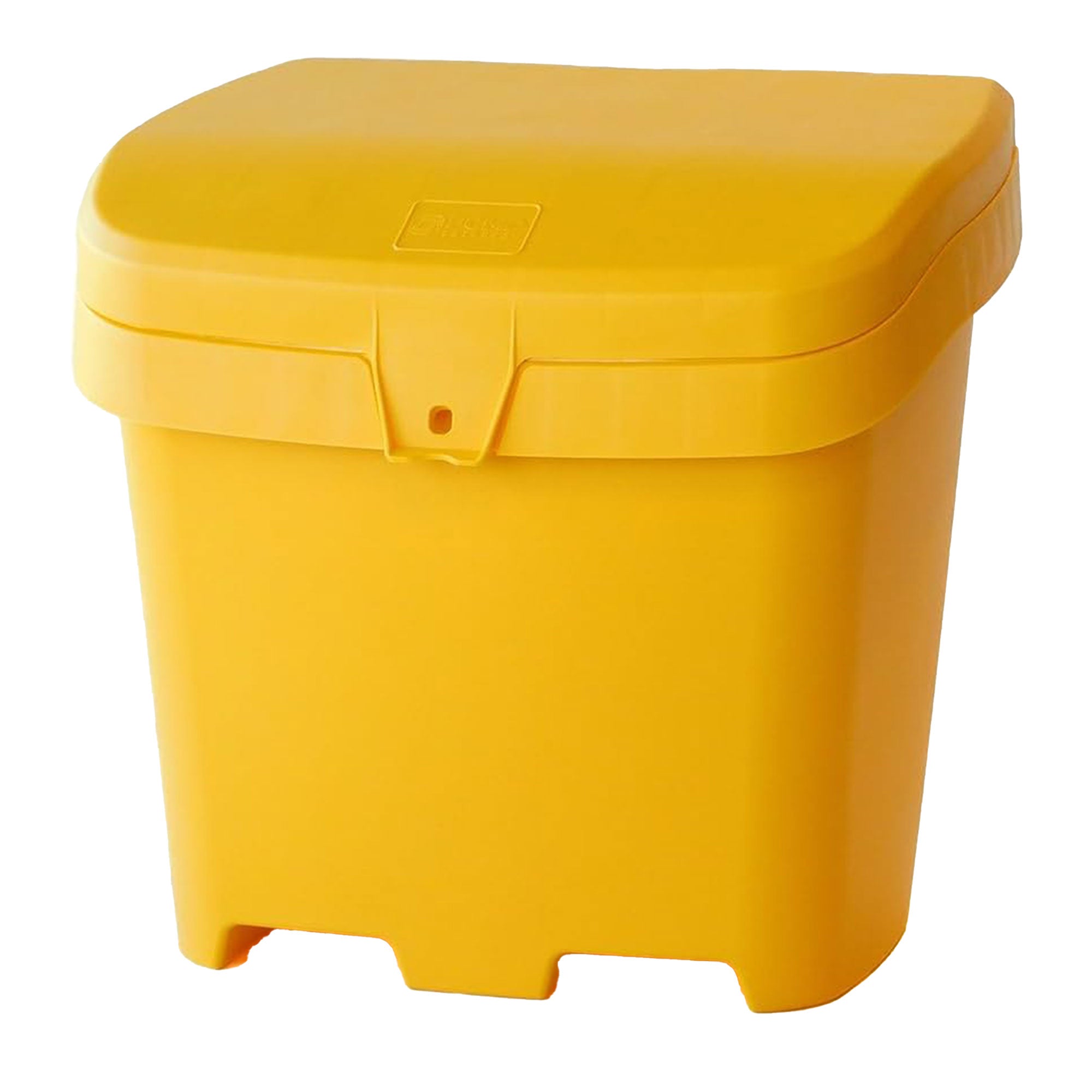 FCMP Outdoor 31 Gallon Salt & Sand Storage Box, Deck Container for Patio, Yellow - VMInnovations