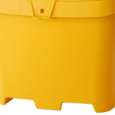 FCMP Outdoor 31 Gallon Salt & Sand Storage Box, Deck Container for Patio, Yellow - VMInnovations