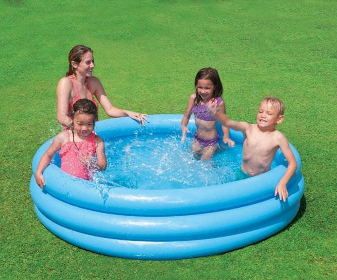 INTEX Crystal Blue Kids Outdoor Inflatable 66" Swimming Pool 58446EP - Open Box