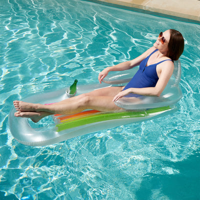 Intex 58802EP King Kool Inflatable Swimming Lounging Pool Float w/Cup Holder