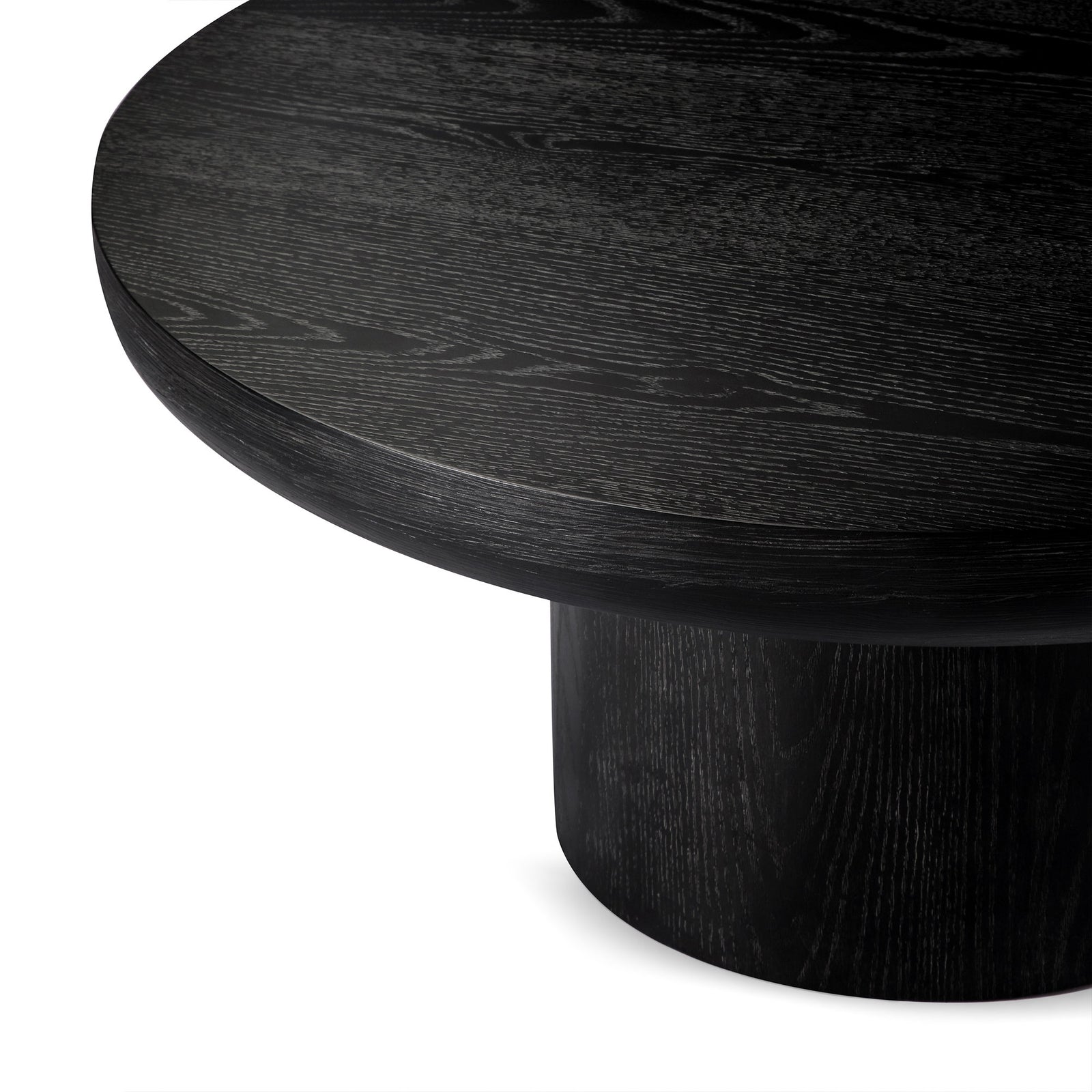 OWEN RUSTIC CIRCULAR WOODEN COFFEE TABLE IN AGED BLACK - VMInnovations