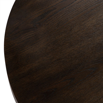 OWEN RUSTIC CIRCULAR WOODEN COFFEE TABLE IN AGED BROWN - VMInnovations