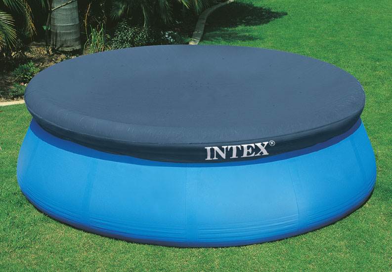 Intex Above Ground Swimming Pool, Ladder with Pump and 15’ Pool Debris Cover - VMInnovations