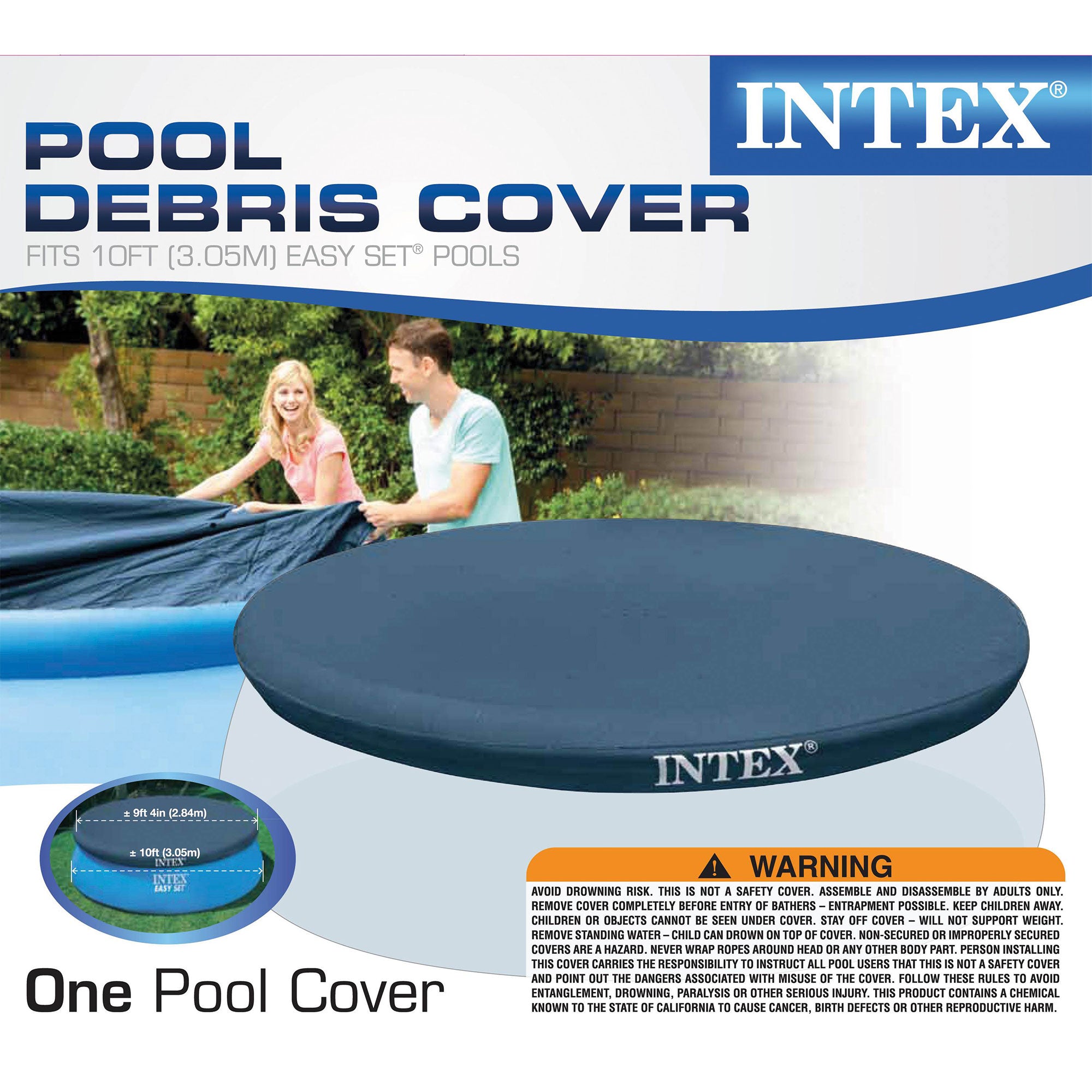Intex 10 Foot Above Ground Swimming Pool Debris Vinyl Round Cover Tarp (Used) - VMInnovations