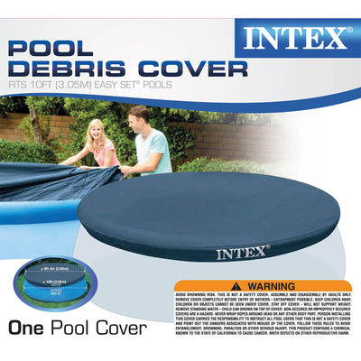 Intex 10 Foot Above Ground Swimming Pool Debris Vinyl Round Cover Tarp (Used) - VMInnovations