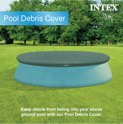 Intex 10' Easy Set Swimming Pool Debris Vinyl Cover Tarp (Open Box) (2 Pack) - VMInnovations