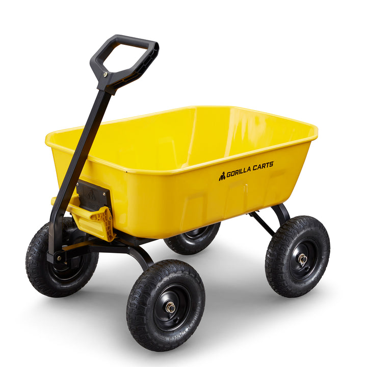 Gorilla Carts Heavy Duty Steel Yard Dump Cart Garden Wagon & 13" Tires(Open Box) - VMInnovations