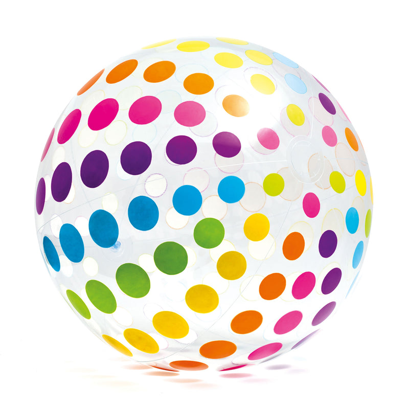 Intex Jumbo Inflatable Glossy Big Polka-Dot Colorful Giant Beach Ball (Open Box)