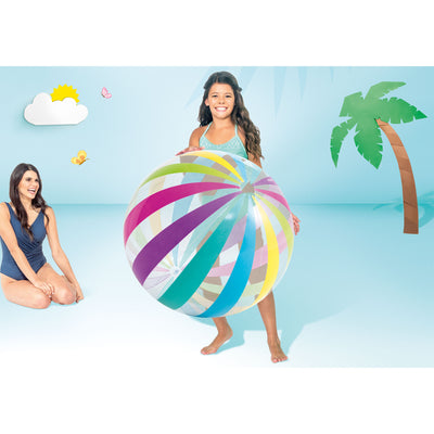 Intex Jumbo Inflatable Glossy Big Polka-Dot Colorful Giant Beach Ball (Open Box) - VMInnovations