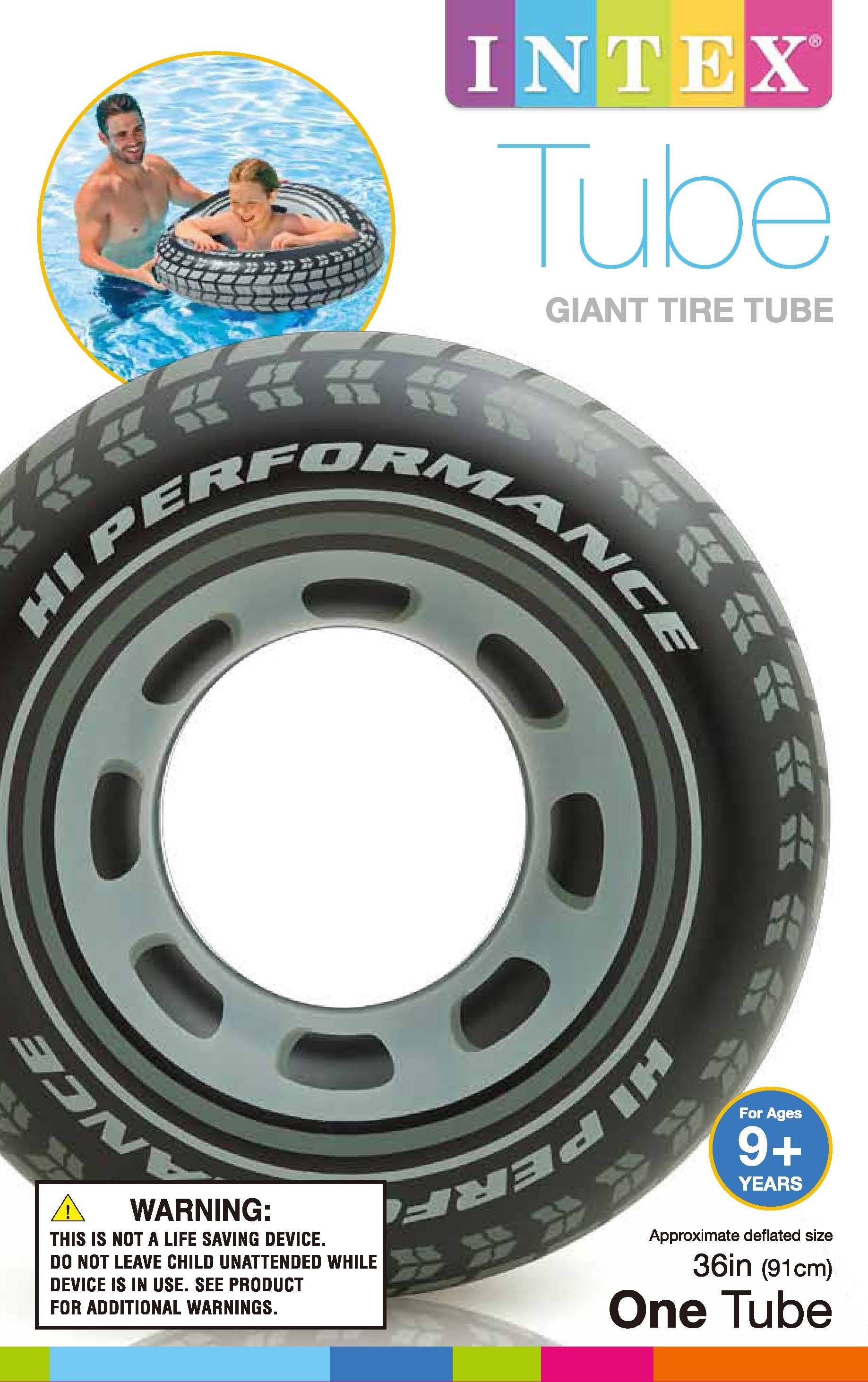 INTEX Giant Tire Inflatable Floating Swimming Tube Raft (Open Box)(2 Pack) - VMInnovations