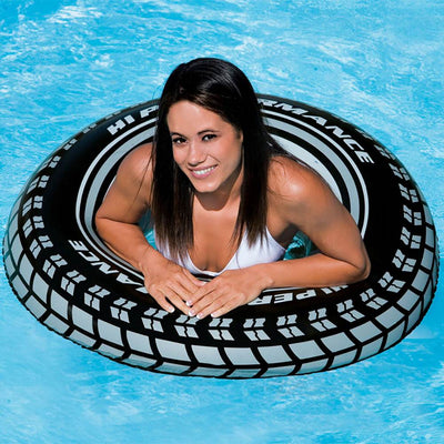 INTEX Giant Tire Inflatable Floating Swimming Tube Raft (Open Box)(2 Pack) - VMInnovations
