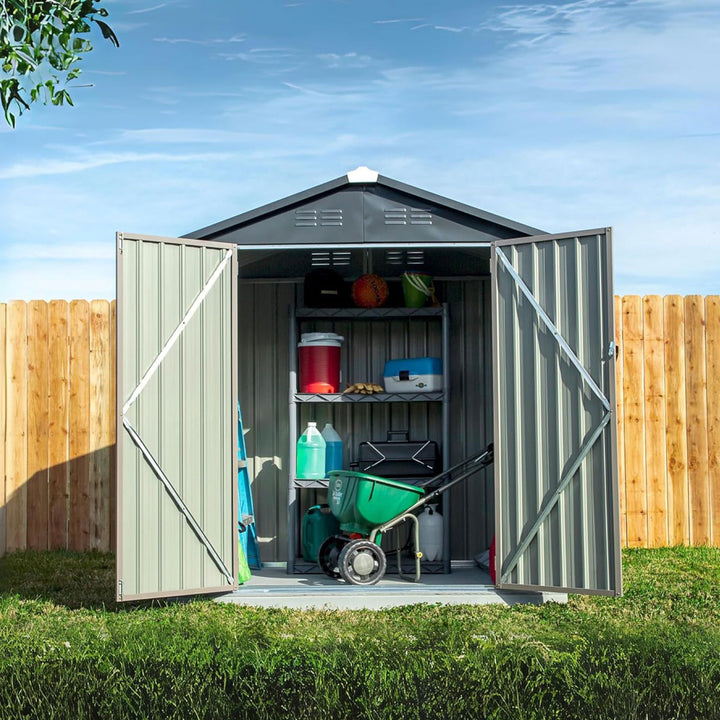 COVER-IT Metal Lockable Storage Shed for Outdoor or Backyard Storage, 8' x 6'