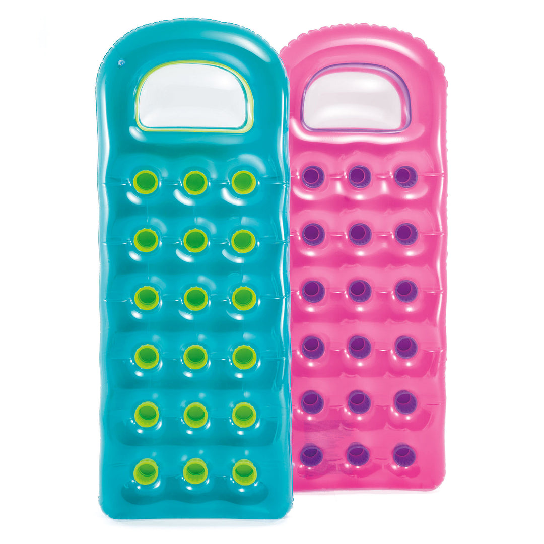 Intex Suntanner 18 Pocket Swimming Pool Beach Lounge Floating Raft with Pillow - VMInnovations