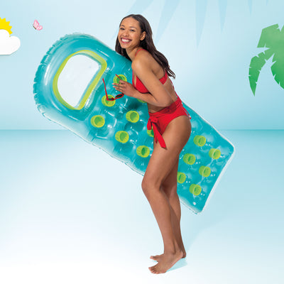 INTEX 18-Pocket Suntanner Lounge Floating Lounger w/ Pillow (Open Box) - VMInnovations