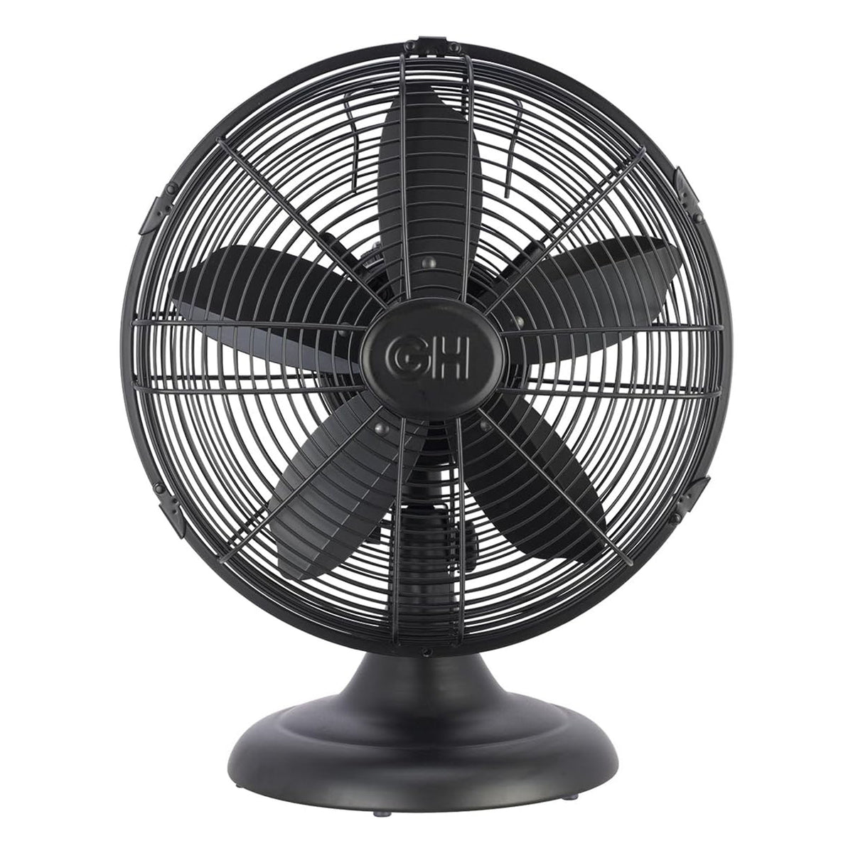 Good Housekeeping All-Metal Oscillating Retro Desk Fan, 12", Black (Open Box)
