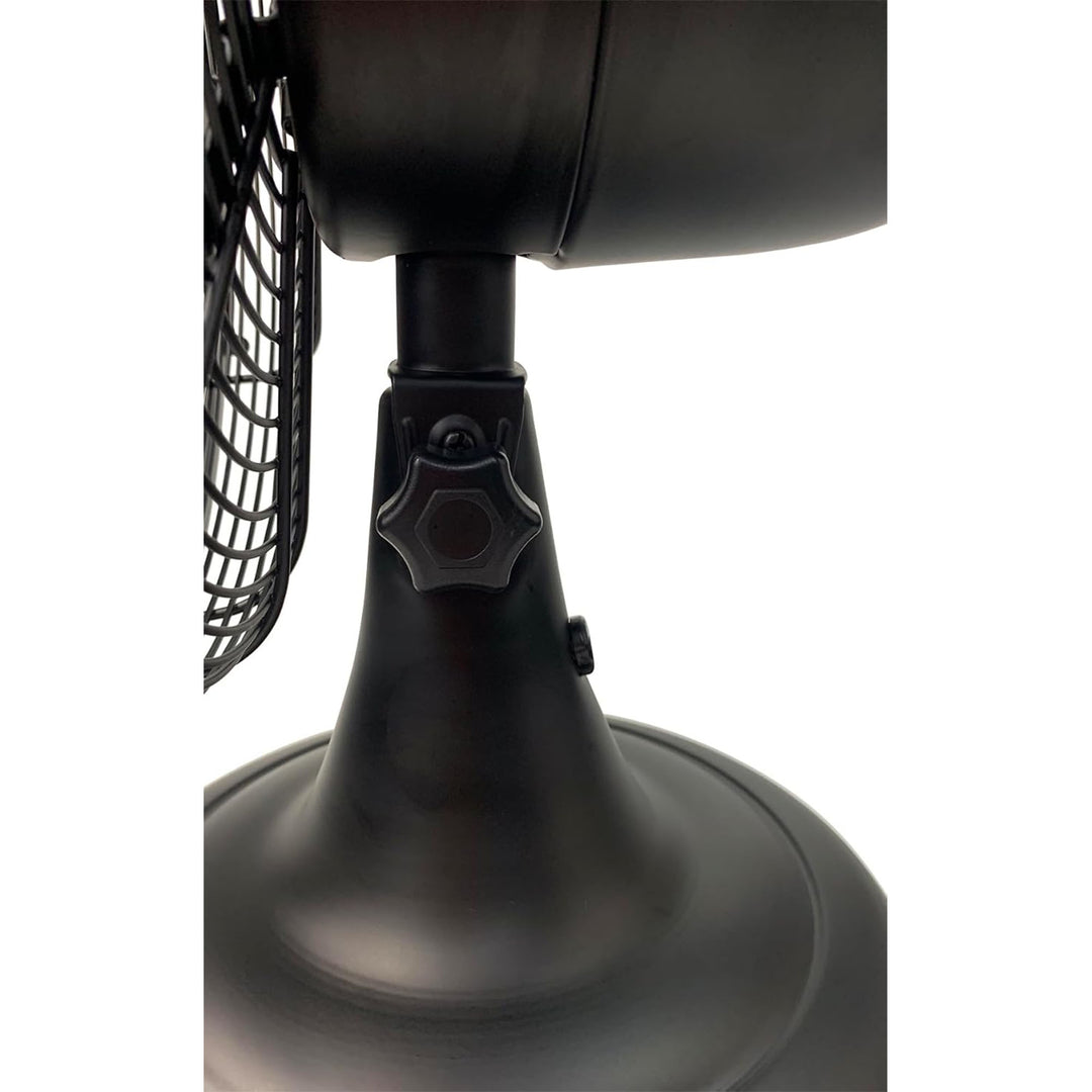 Good Housekeeping All-Metal Oscillating Retro Desk Fan, 12", Black (Open Box)
