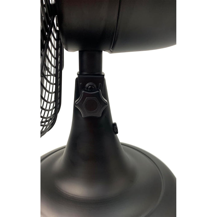 Good Housekeeping All-Metal Oscillating Retro Desk Fan, 12", Black (Open Box)