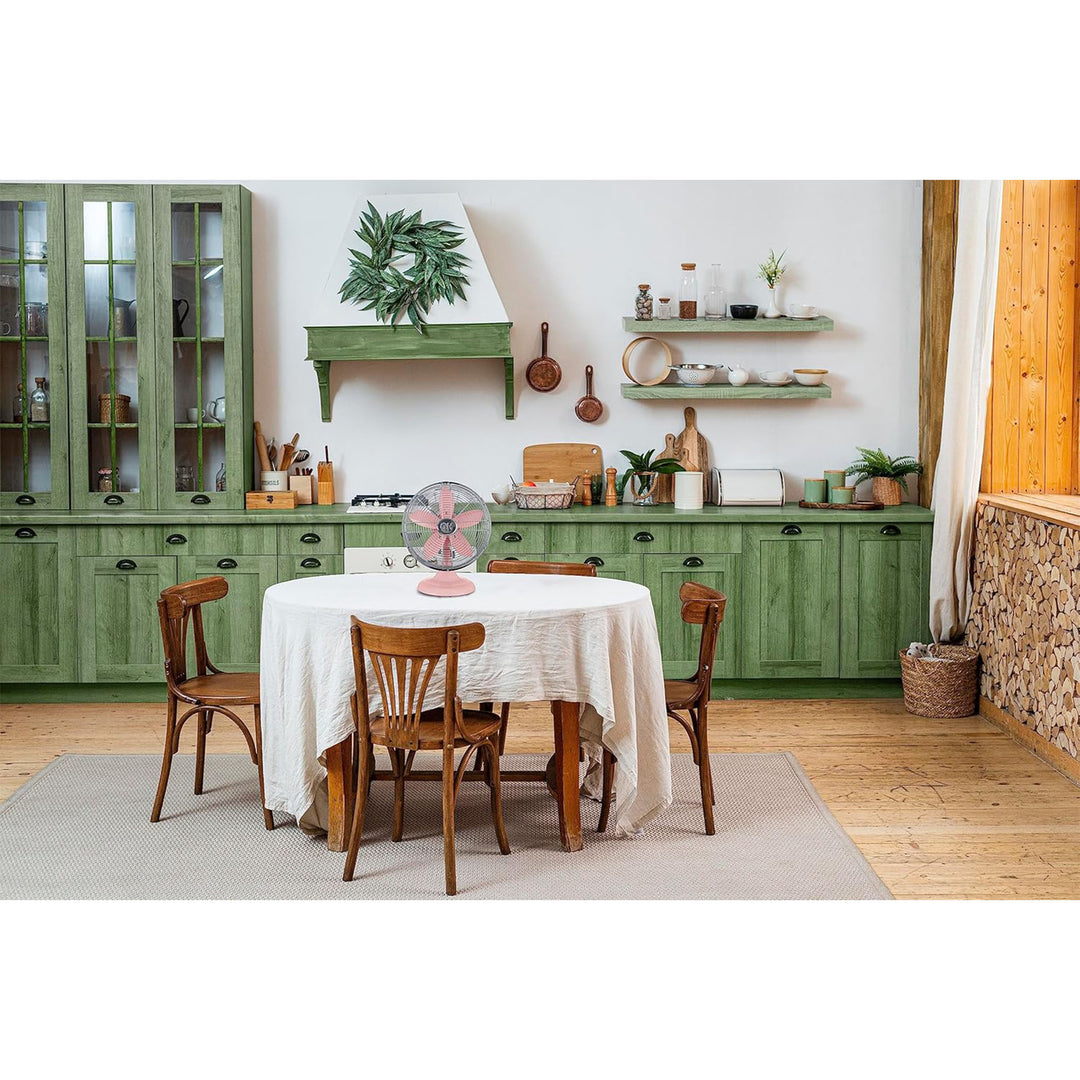 Good Housekeeping All-Metal Oscillating Retro Desk Table Fan, 12 Inch(Open Box)