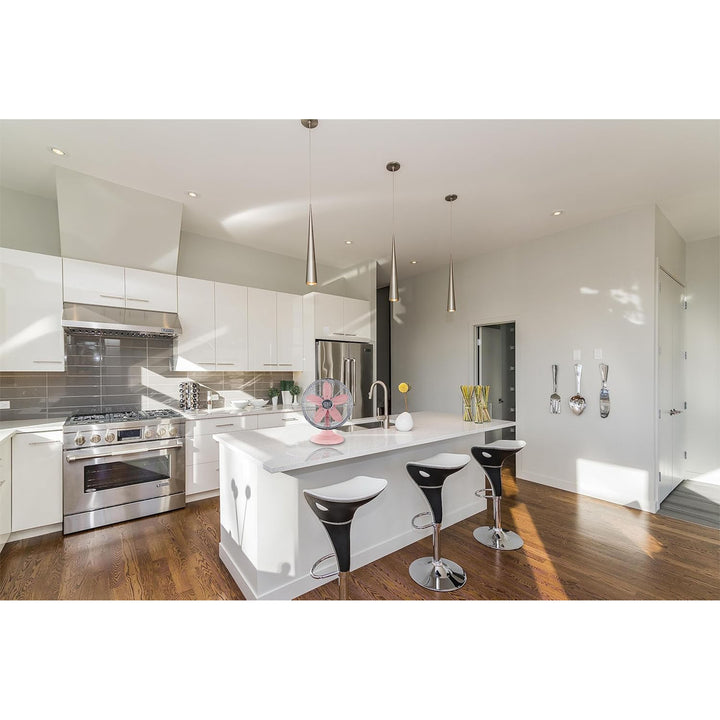 Good Housekeeping All-Metal Oscillating Retro Desk Table Fan, 12 Inch(Open Box)