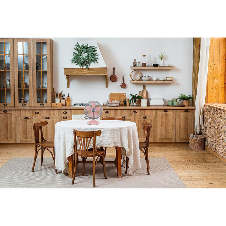 Good Housekeeping All-Metal Oscillating Retro Desk Table Fan, 12 Inch(Open Box) - VMInnovations