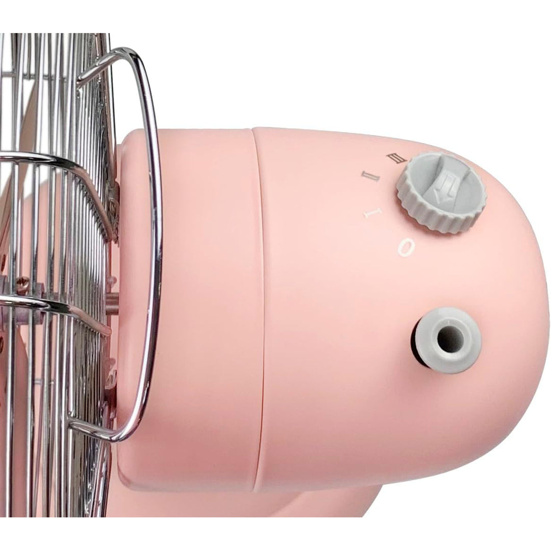 Good Housekeeping All-Metal Oscillating Retro Desk Table Fan, 12 Inch(Open Box)