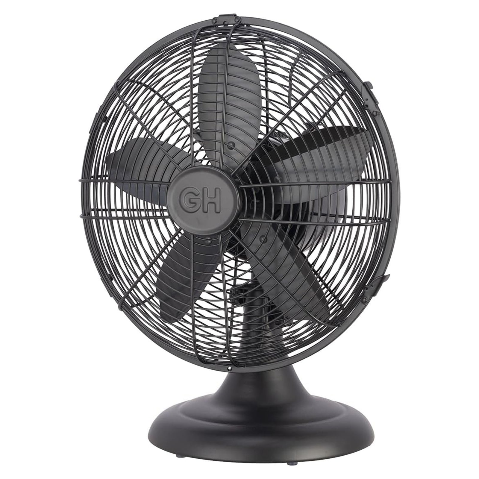 Good Housekeeping All-Metal Oscillating Retro Desk Fan, 12 Inch, Breezewave - VMInnovations