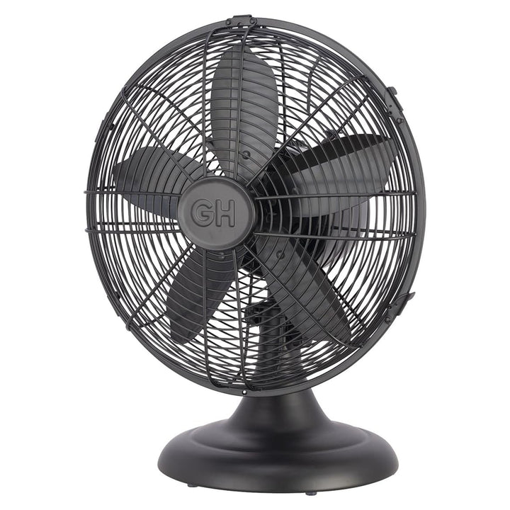 Good Housekeeping All-Metal Oscillating Retro Desk Fan, 12 Inch, Breezewave