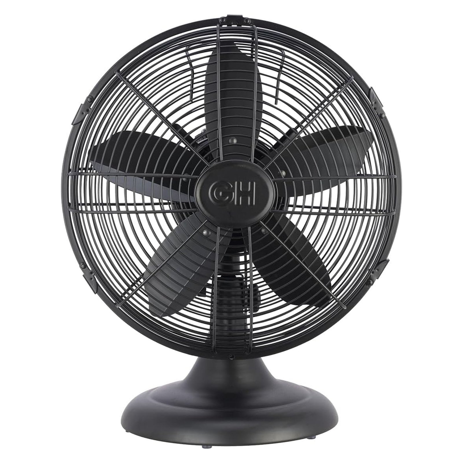 Good Housekeeping All-Metal Oscillating Retro Desk Fan, 12 Inch, Breezewave - VMInnovations