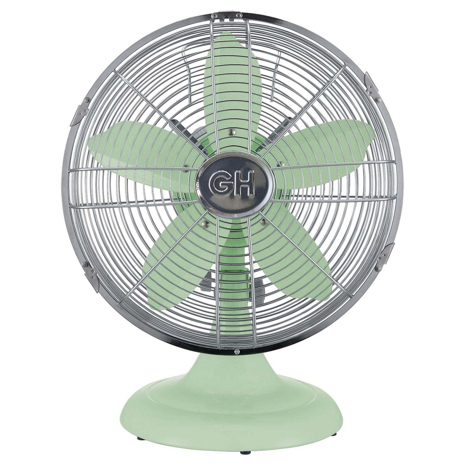 Good Housekeeping All-Metal Oscillating Retro Desk Fan, 12", Green (Open Box) - VMInnovations